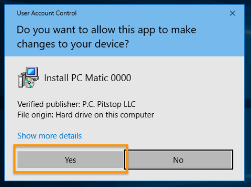 PC Matic Set Up process.