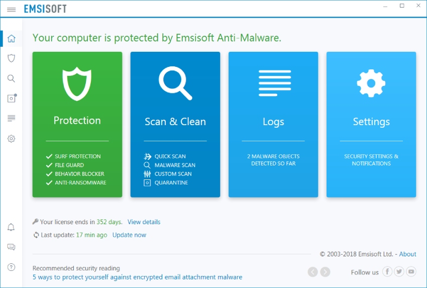 Emsisoft antialware home, emsisoft antimalware review