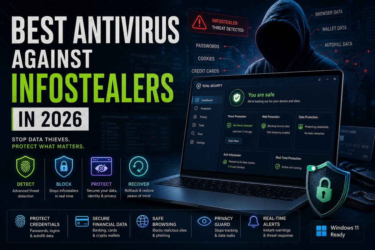Best antivirus against infostealers in 2026 — Bitdefender, Kaspersky, ESET, Norton, Malwarebytes and Microsoft Defender